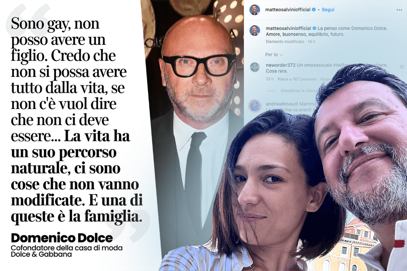 Il vice-premier Matteo Salvini testimonial di Dolce & Gabbana a loro insaputa