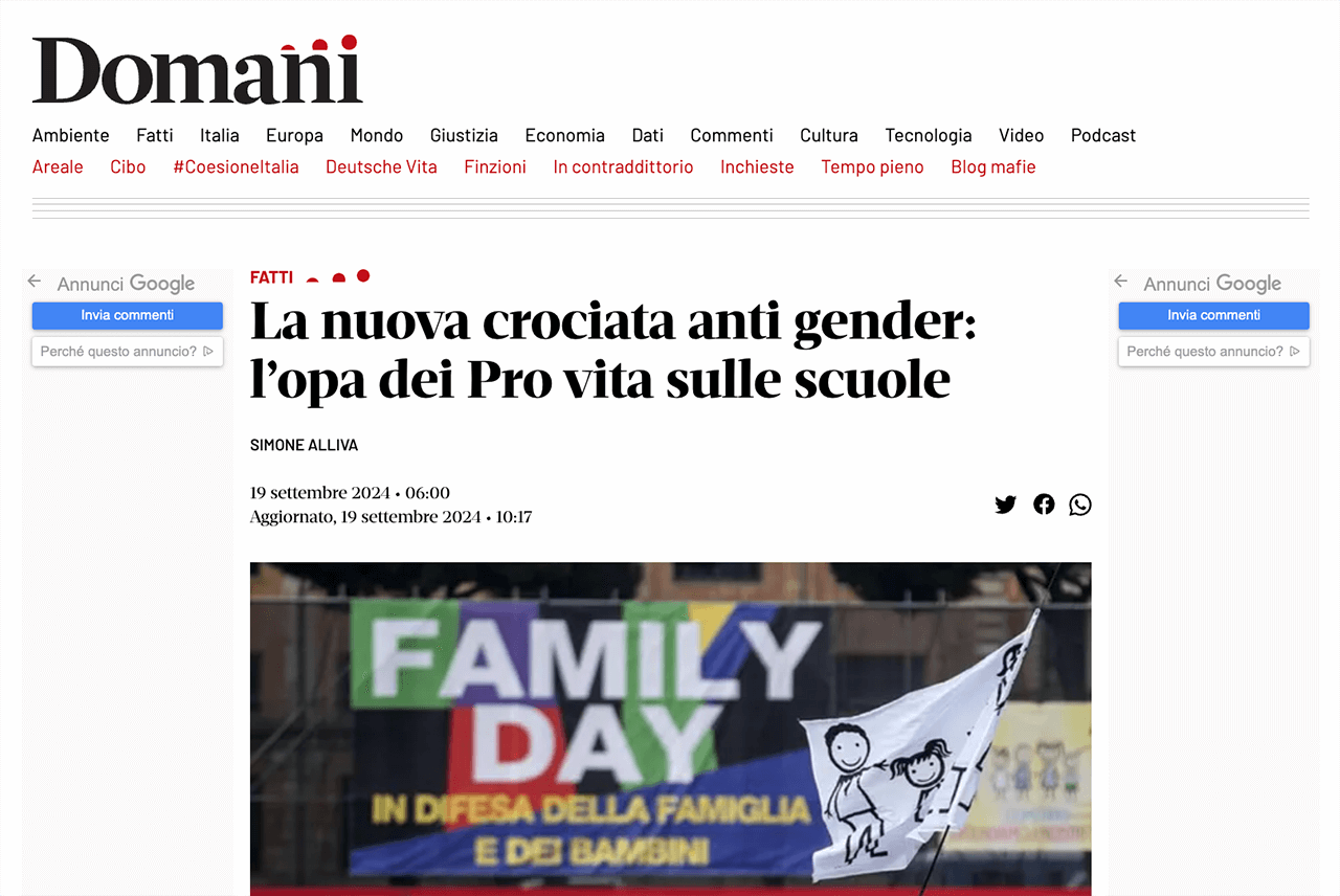 Pro Vita Anti Gender Domani Simone Alliva