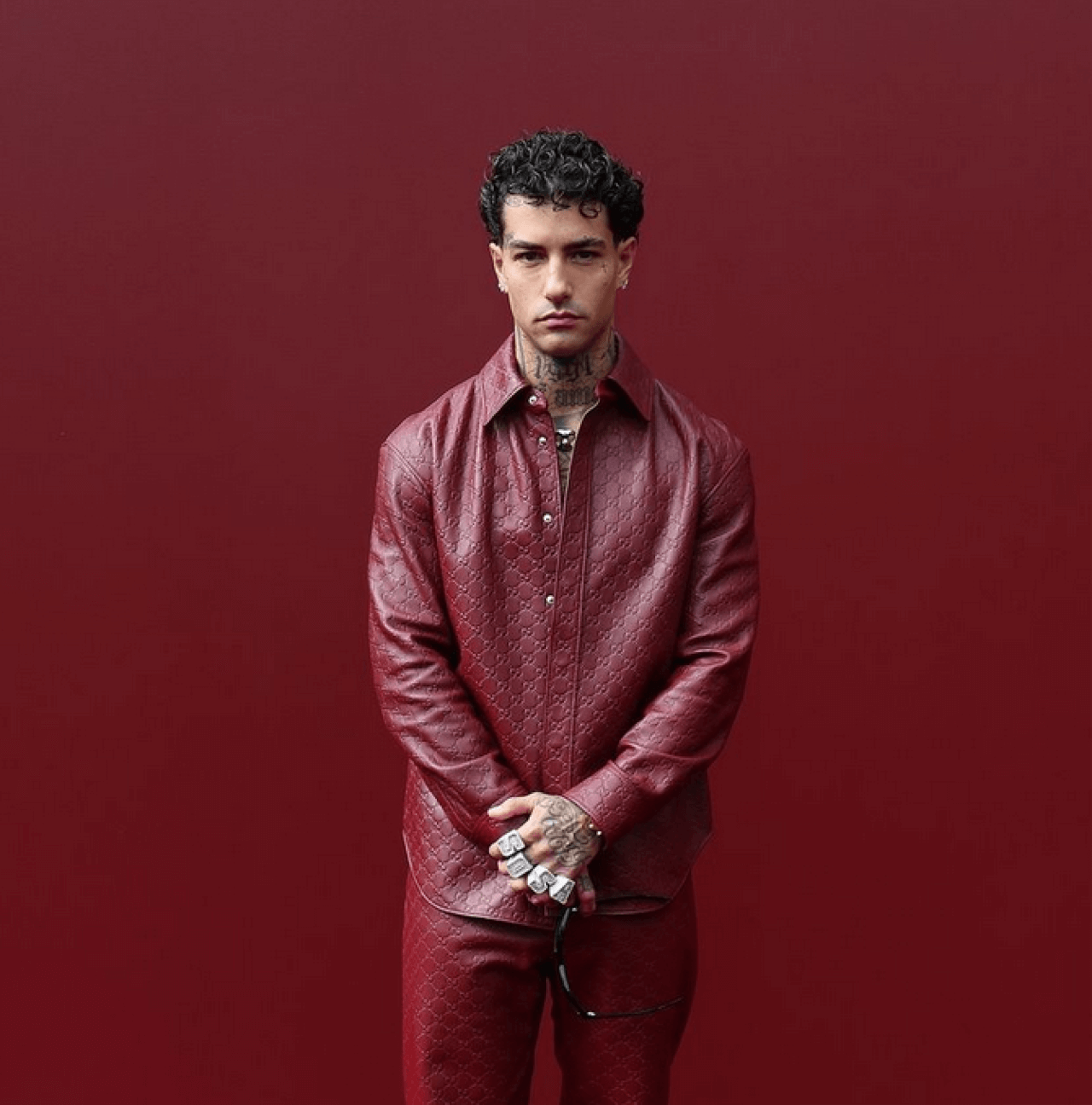 Tony Effe alla sfilata di Gucci