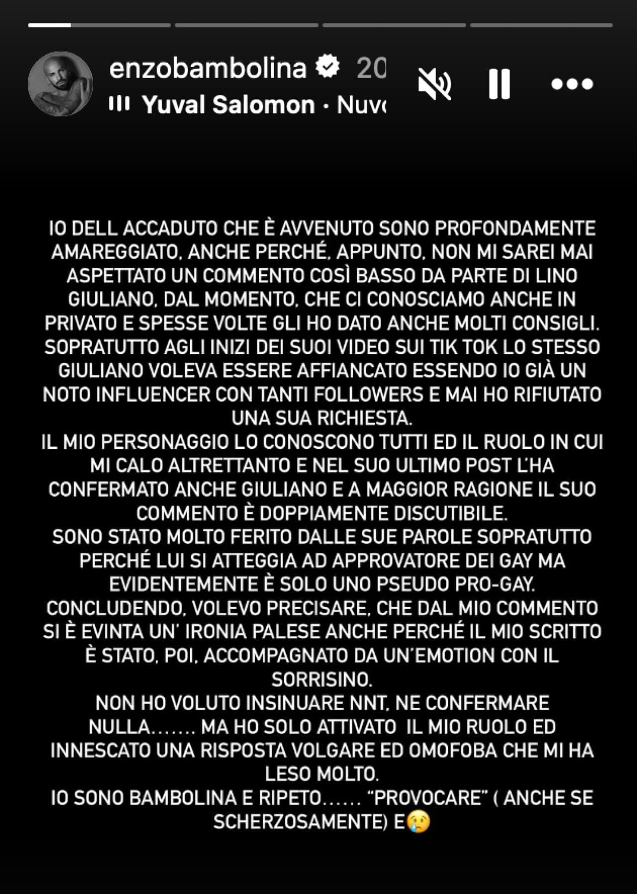 Enzo Bambolina su Instagram