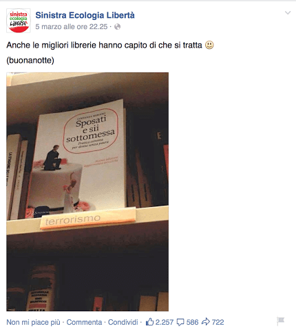 sposati e sii sottomessa finisce nello scaffale terrorismo