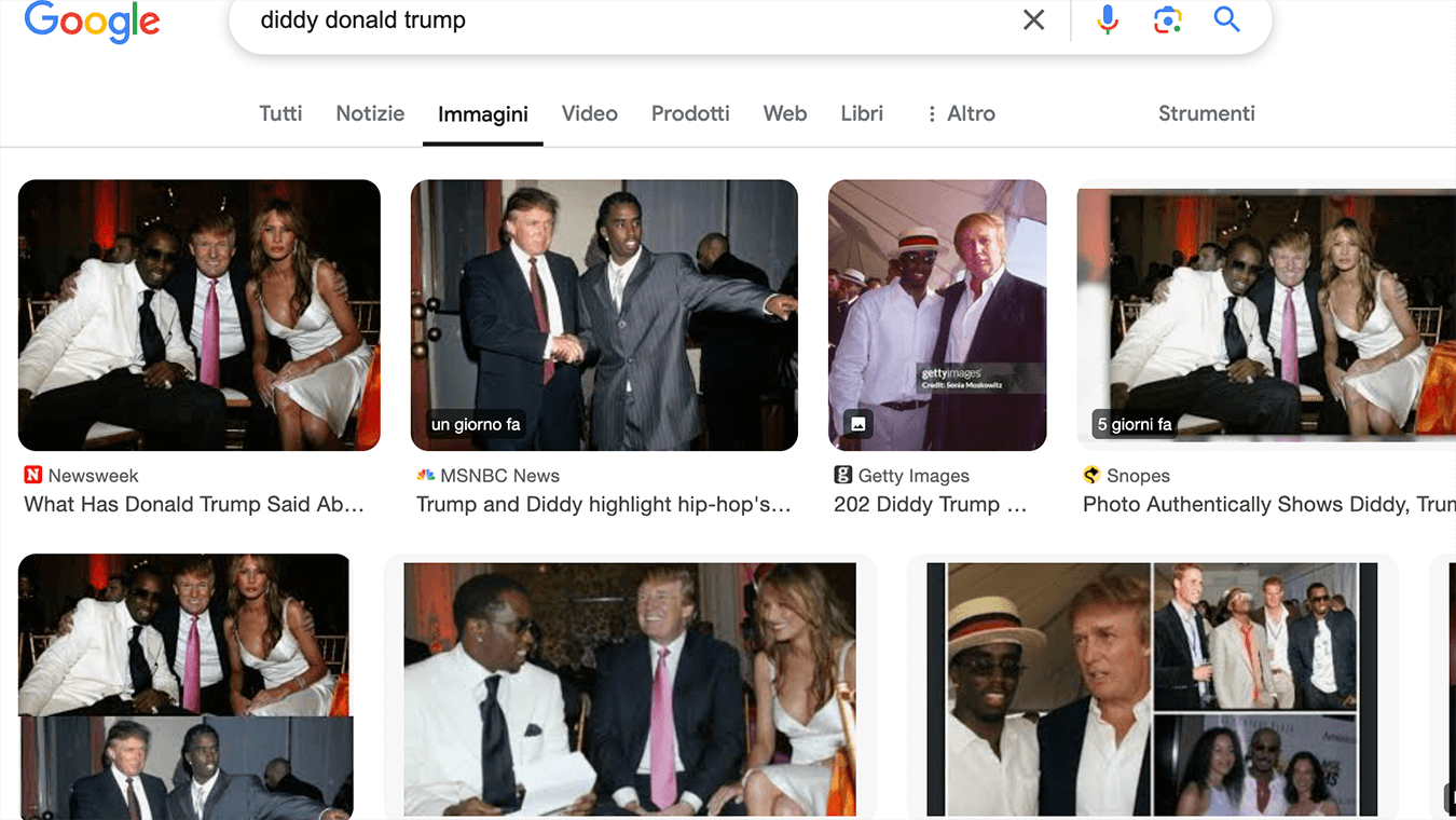Diddy e Donald Trump le foto