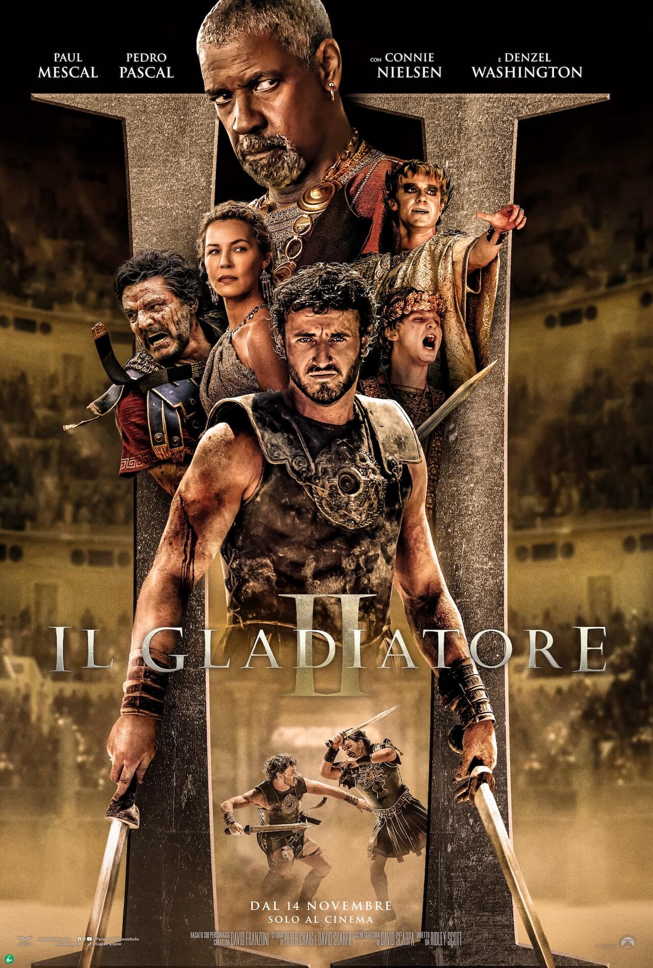 Il Gladiatore 2, Paul Mescal confessa di aver baciato Pedro Pascal in una scena - Il Gladiatore II poster - Gay.it