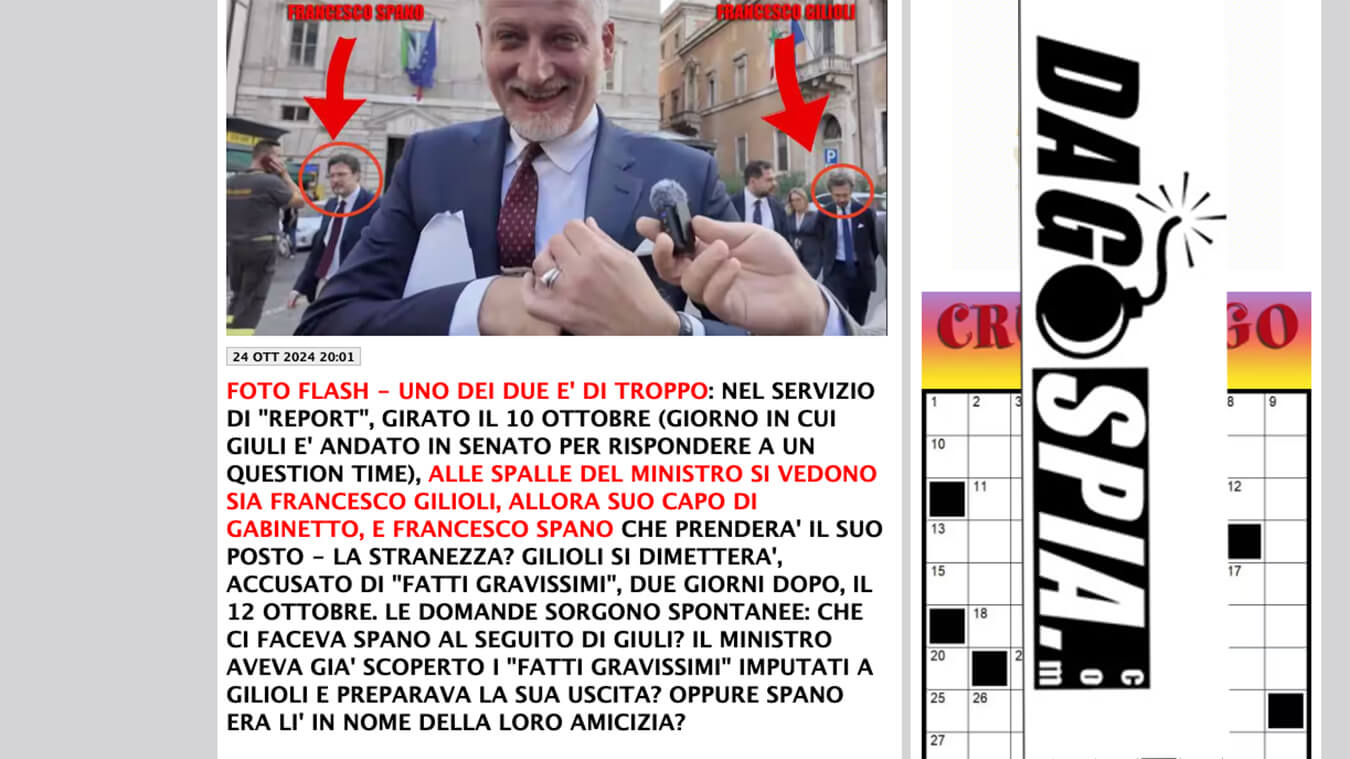 Francesco Spano sulla sinistra, Alessandro Giuli al centro e Francesco Gilioli a destra nella foto pubblicata da Dagospia