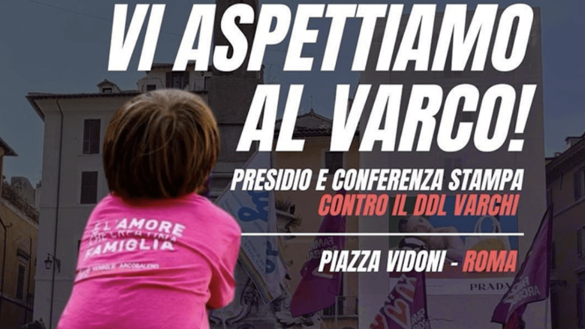 No al DDL Varchi, sì alla alla famiglia libera e plurale. Presidio contro la legge che criminalizza l’omogenitorialità