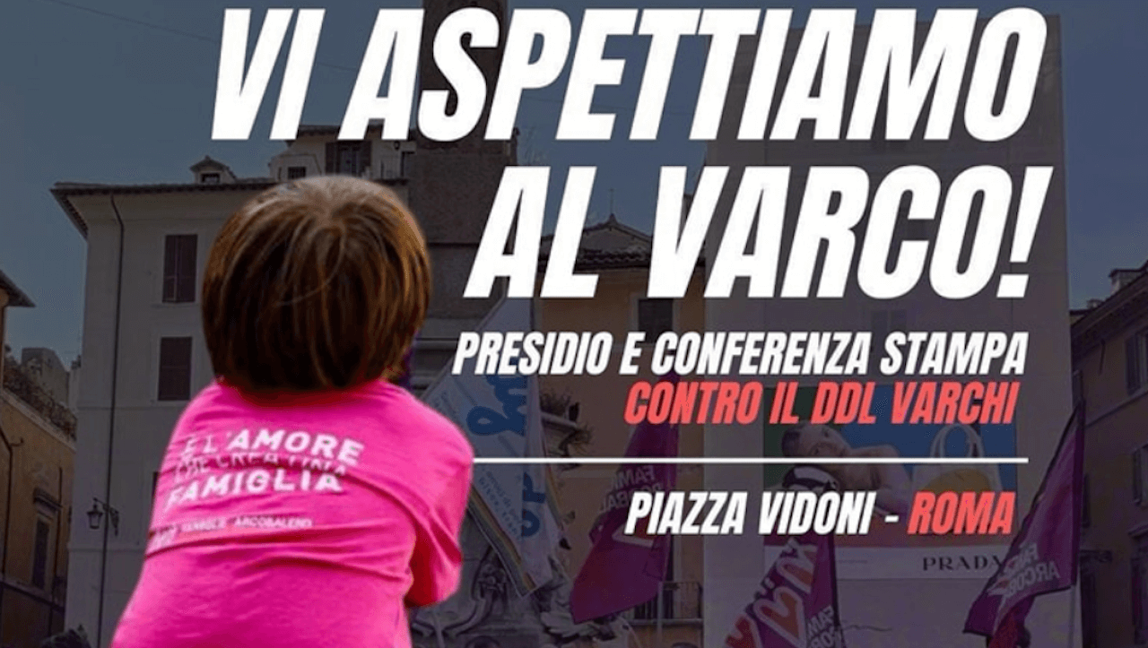 No al DDL Varchi, sì alla alla famiglia libera e plurale. Presidio contro la legge che criminalizza l’omogenitorialità