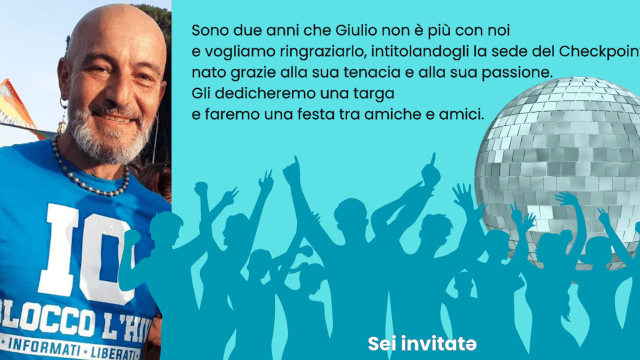 Due anni senza Giulio Maria Corbelli, Roma lo omaggia intitolandogli la sede del Checkpoint - Checkpoint viene intitolato a Giulio Maria Corbelli - Gay.it