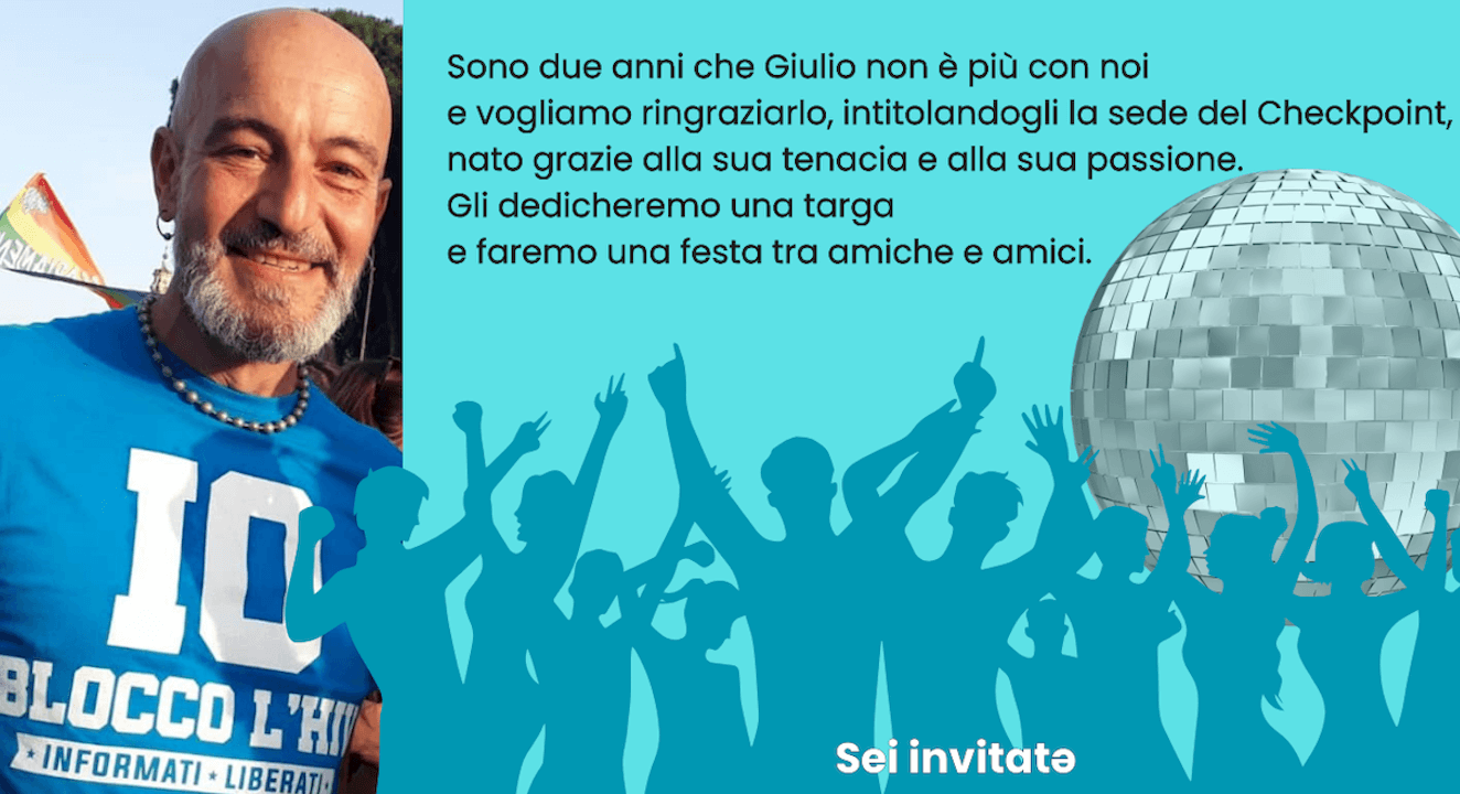 Due anni senza Giulio Maria Corbelli, Roma lo omaggia intitolandogli la sede del Checkpoint - Checkpoint viene intitolato a Giulio Maria Corbelli - Gay.it