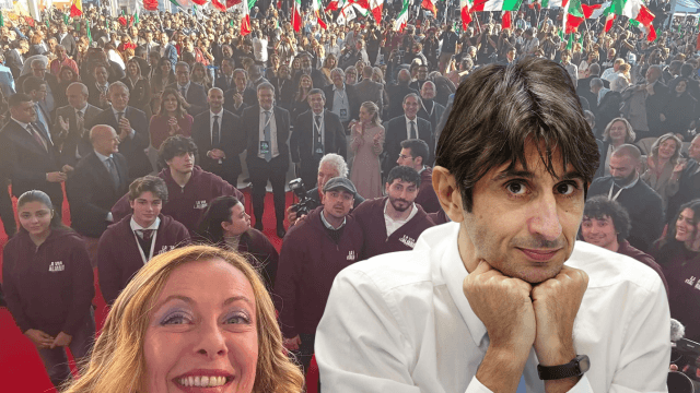 Giorgia Meloni e Giovanni Donzelli ad Atreju 2024