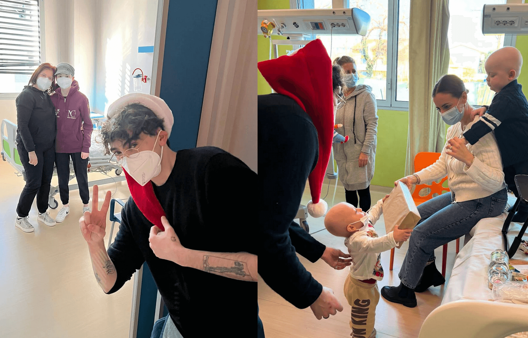 Michele Bravi versione babbo natale per i bambini malati di leucemia. Le foto social - Michele Bravi 1 - Gay.it