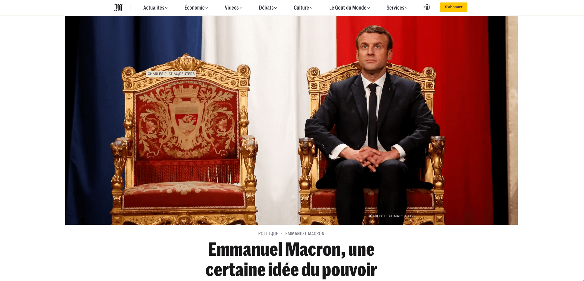 L'articolo di Le Monde che titola "Macron, una certa idea di potere"