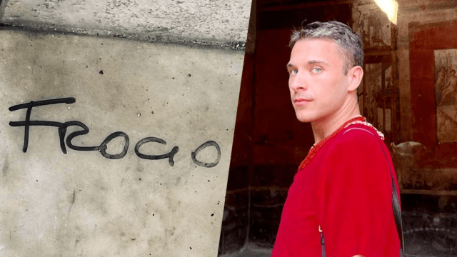 Victor Sebastian Vug artista di Santa Margherita: il suo coraggio è stato determinante nel sollevare una reazione popolare di solidarietà dopo la scritta omofoba trovata sulla soglia del negozio in cui lavora.