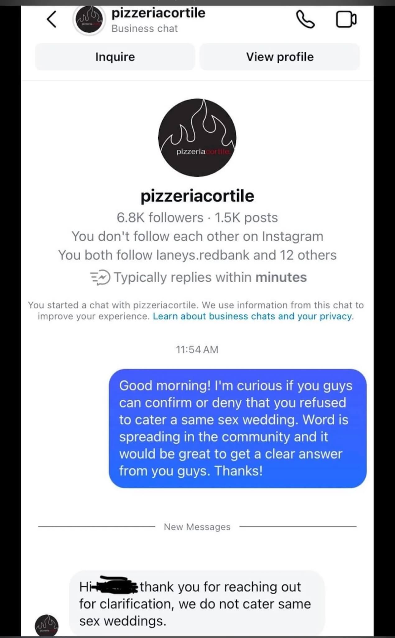 Pizzeria si rifiuta di organizzare matrimoni gay e la reazione social la travolge - pizzeria cortile omofobia - Gay.it