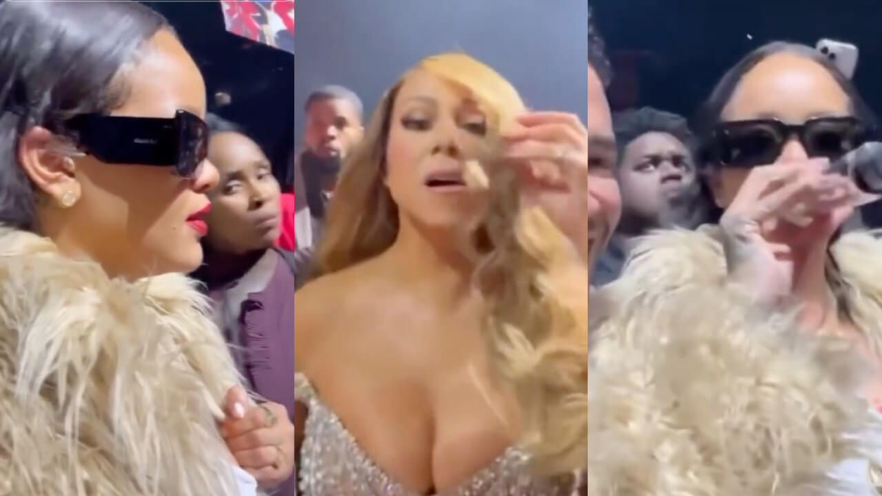 Che cosa fa Mariah Carey sul seno di Rihanna: “Guardate che bomba” – VIDEO
