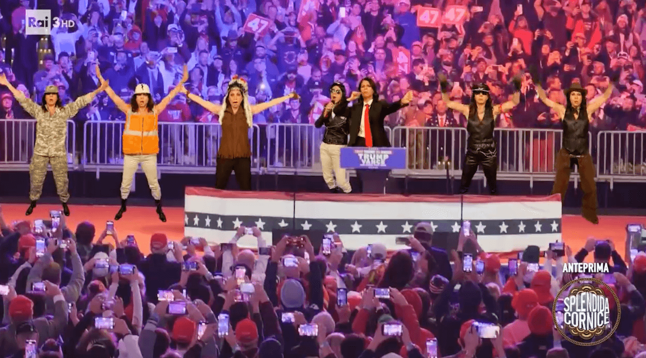 Geppi Cucciari si trasforma in Trump con la geniale parodia di YMCA che diventa "Guai se sei gay" (VIDEO) - Geppi Cucciari e la geniale parodia di YMCA 3 - Gay.it