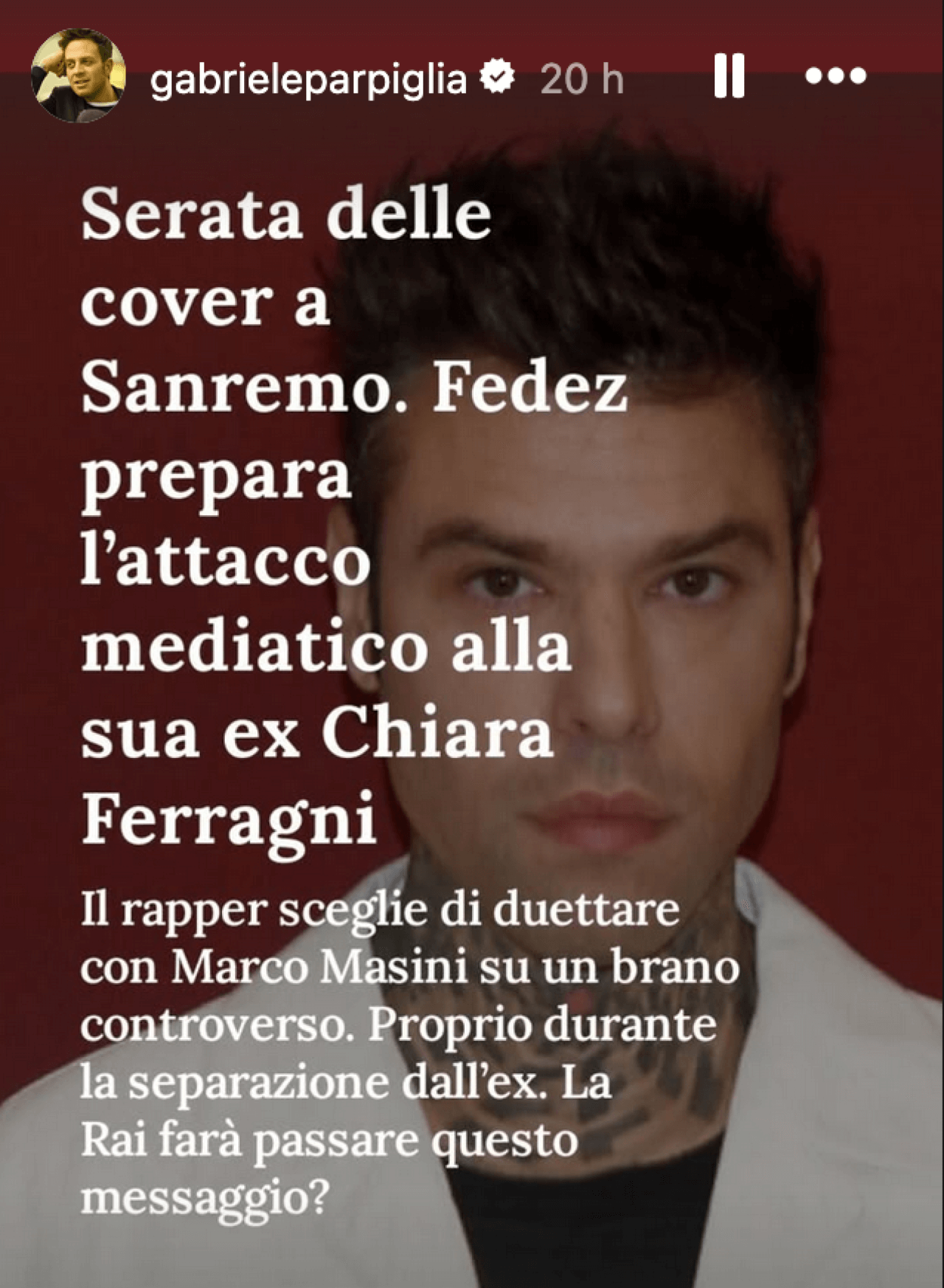 Fedez, la cover che canterà a Sanremo
