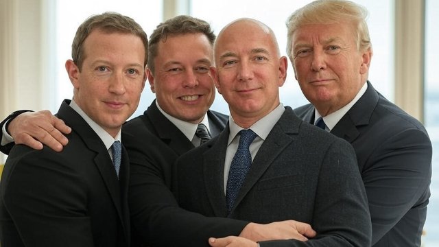 Amazon come Meta, rimossa la sezione sui diritti LGBTQ+ e addio ai programmi DEI - mark zuckerberg jeff bezos donald trump ed elon musk - Gay.it