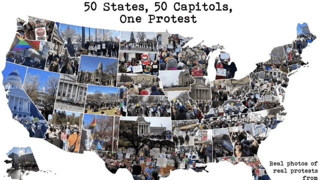 Migliaia di persone protestano contro le omotransfobiche politiche di Trump in tutti gli USA - 50 proteste 50 stati un giorno cover - Gay.it