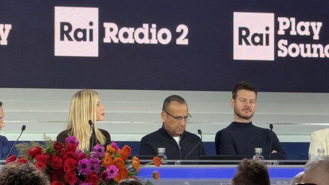 Alessia Marcuzzi, Carlo Conti e Alessandro Cattelan a Sanremo 2025