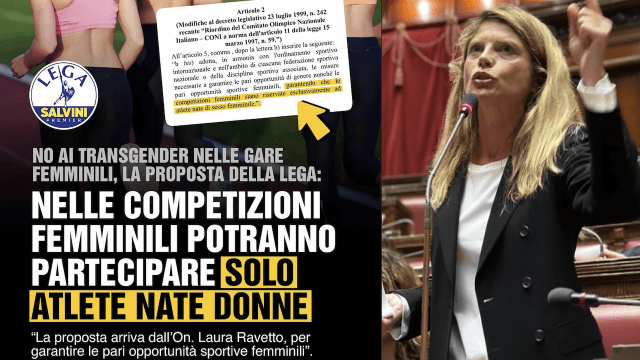 Lega, Ravetto presenta proposta di legge contro le donne trans nello sport "per garantire pari opportunità" - Lega Ravetto presenta progetto di legge contro le donne trans nello sport - Gay.it