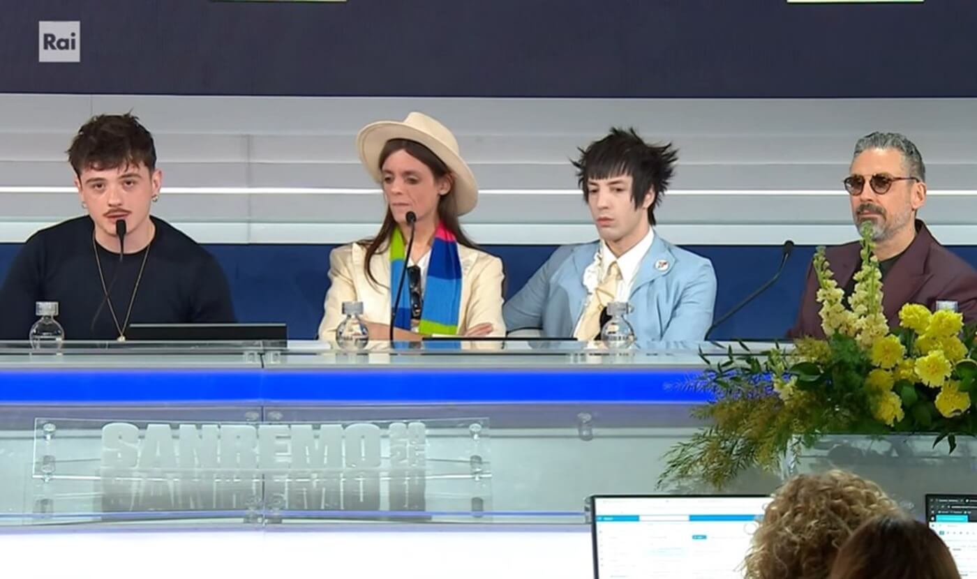 Olly, Lucio Corsi e Brunori Sas alla conferenza stampa a Sanremo 2025