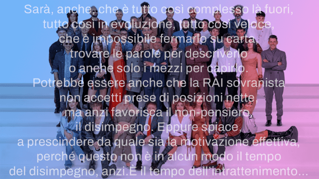 Sanremo 2025, sono usciti i testi delle canzoni pubblicate da Sorrisi, ecco la nostra analisi.