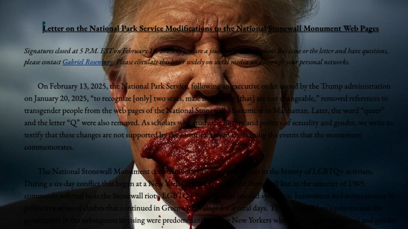 Stonewall Trump Storia LGBT lettera storici