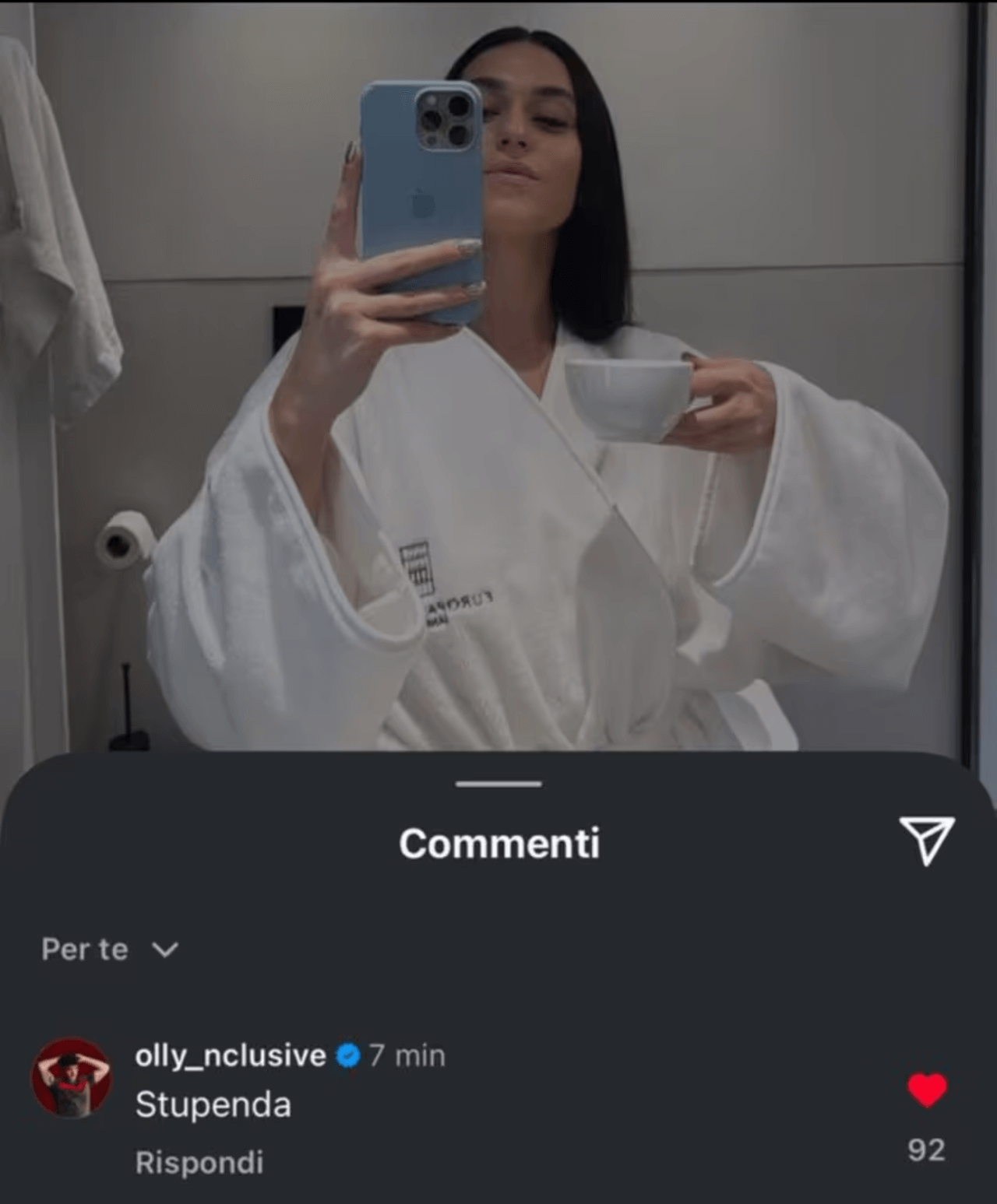 Il commento di Olly alla foto di Gaia