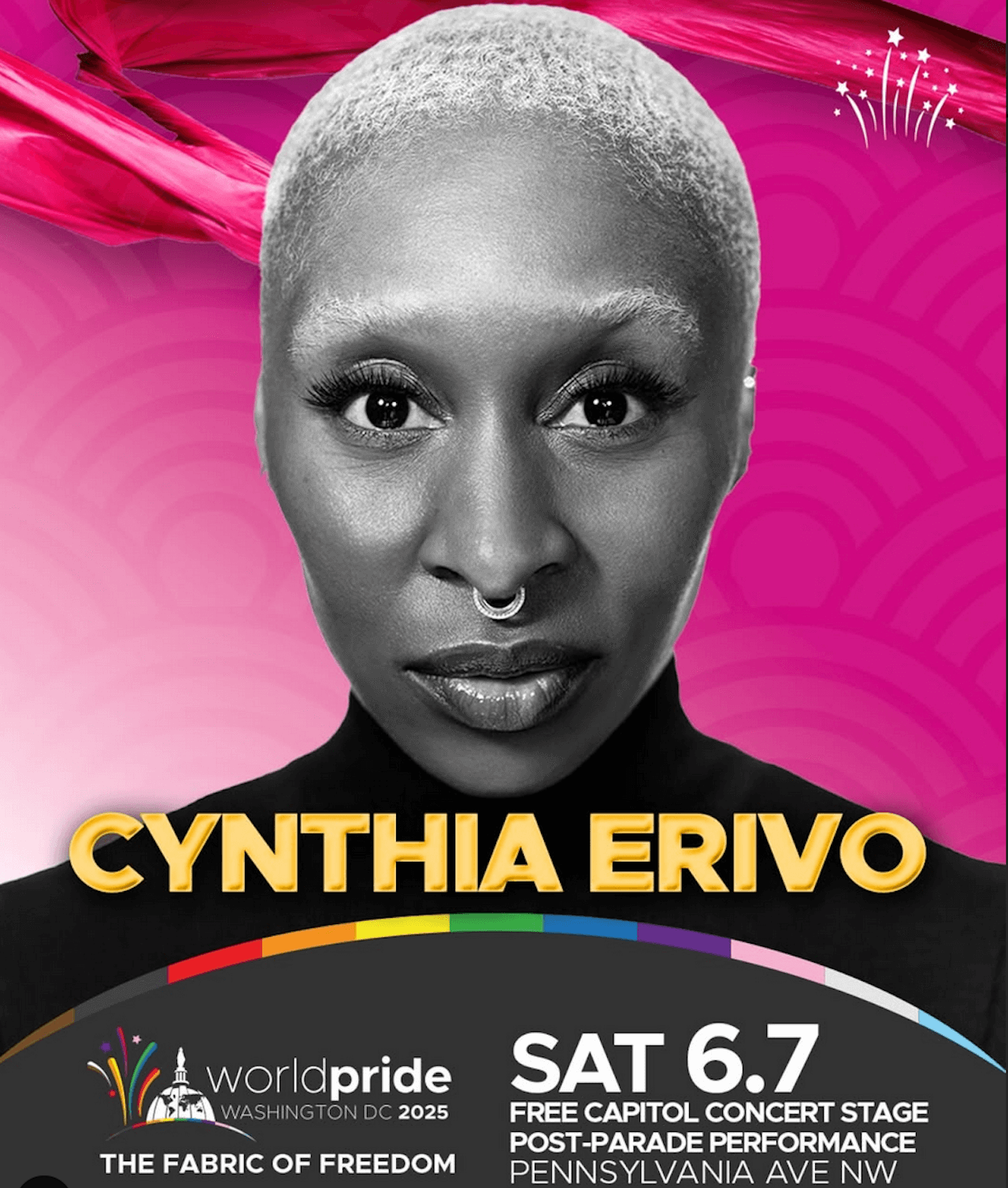 WorldPride 2025 a Washington, tutto quello che c'è da sapere sull'evento LGBTQIA+ dell'anno - Cynthia Erivo - Gay.it