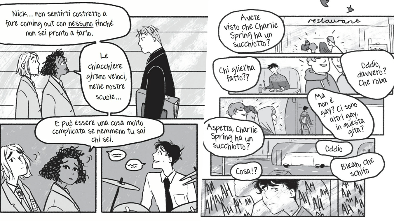 Alcune tavole di Heartstopper che mostrano la preziosità della narrazione inclusiva