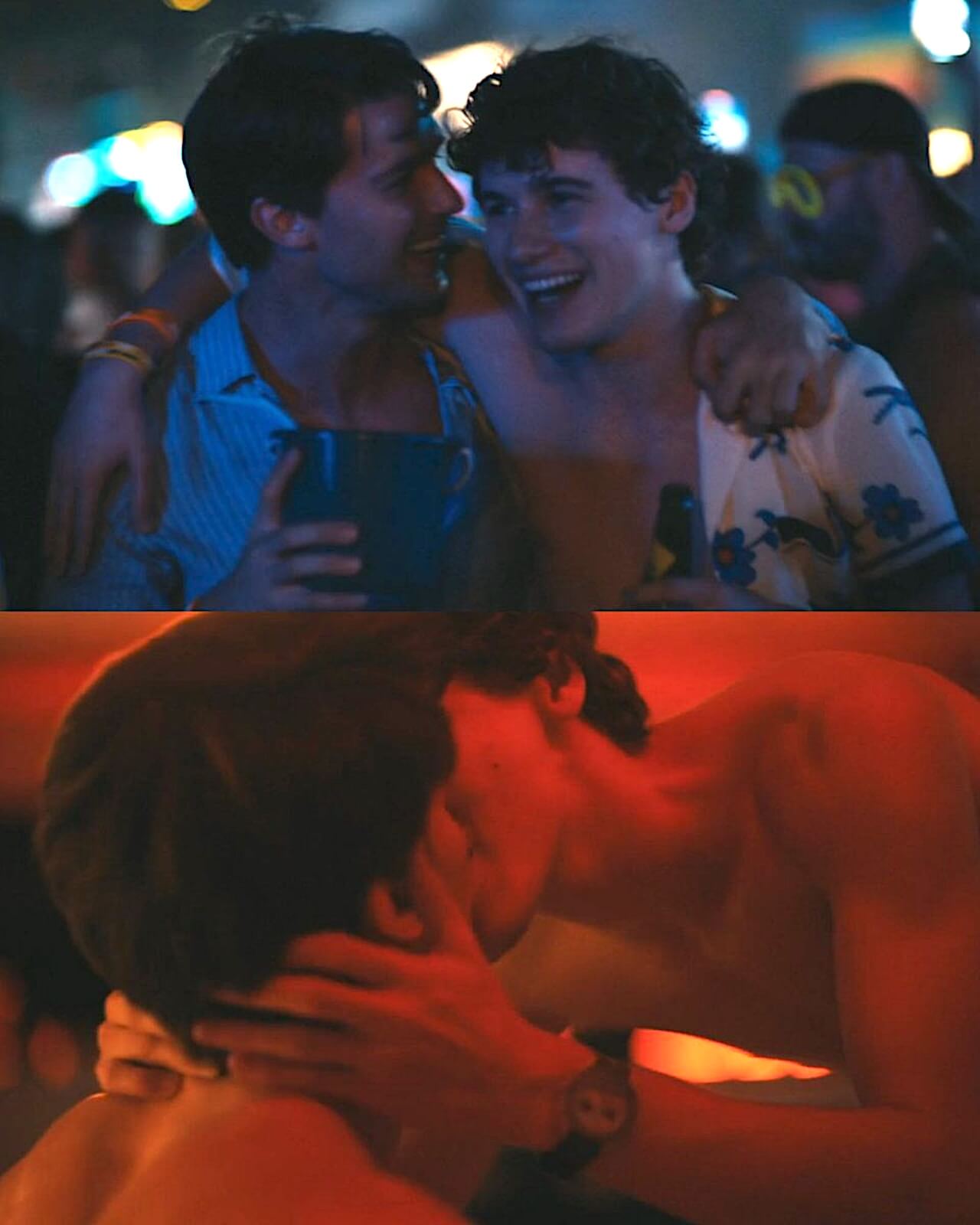 The White Lotus 3, il folle monologo sull'identità trans di Sam Rockwell e un bacio gay fanno esplodere il web (VIDEO) - Il bacio tra Patrick Schwarzenegger e Sam Nivola - Gay.it