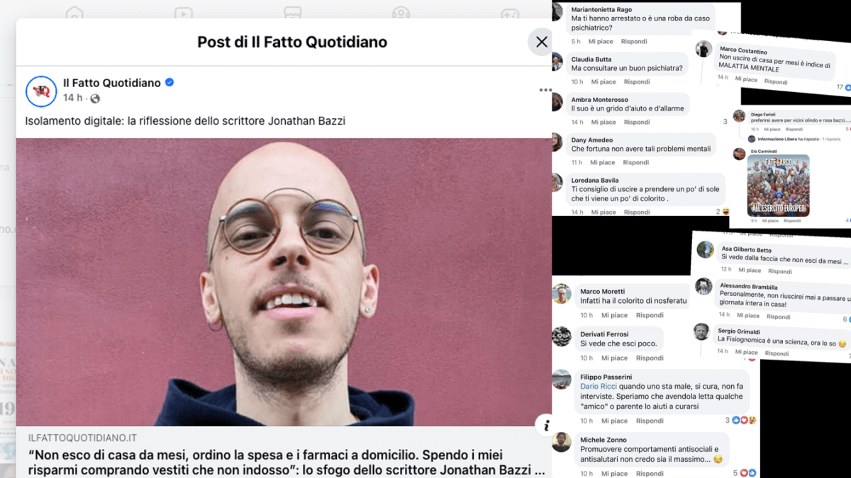 Jonathan Bazzi sommerso da insulti sui social de Il Fatto Quotidiano