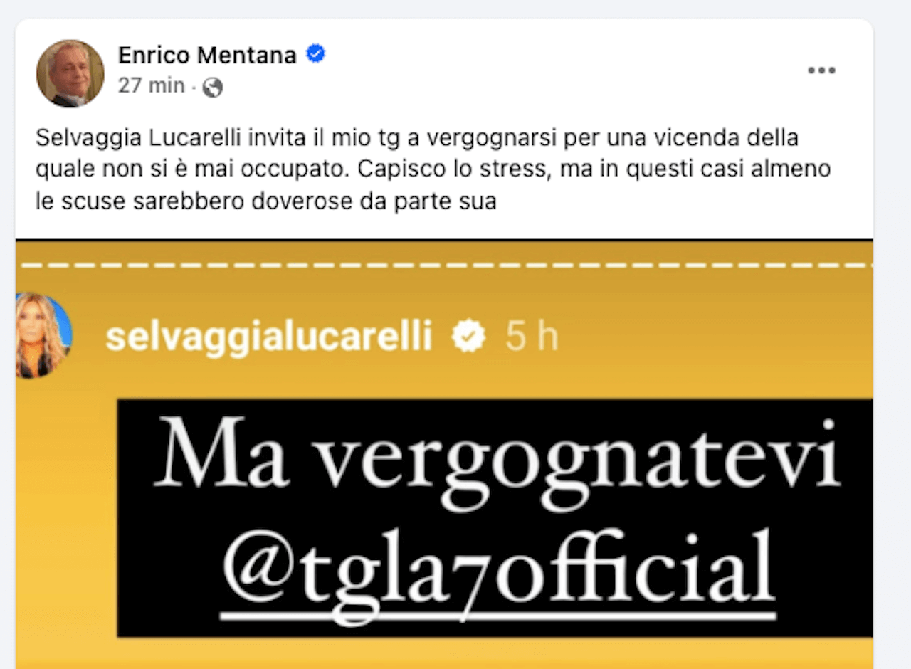 Enrico Mentana risponde a Selvaggia Lucarelli
