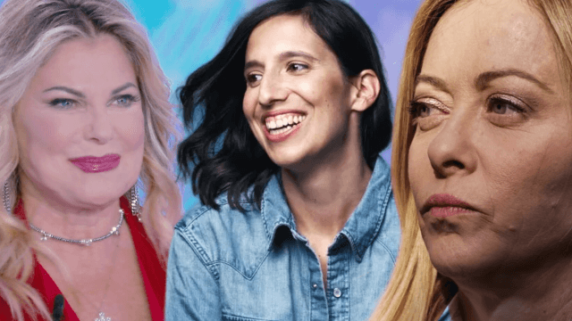 Patrizia Pellegrino tra Meloni e Schlein