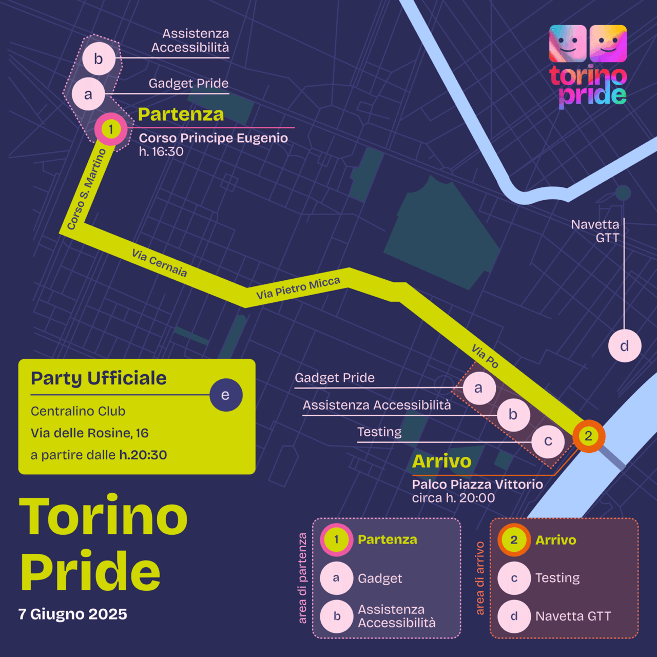 Il nuovo percorso del Torino Pride 2025
