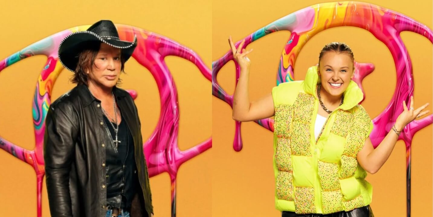 Mickey Rourke cacciato dalla casa del GF Vip inglese per insulti omofobi a JoJo Siwa e altri commenti inappropriati (VIDEO) - Mickey Rourke and Jojo Siwa in their Celebrity Big Brother promotional photos - Gay.it