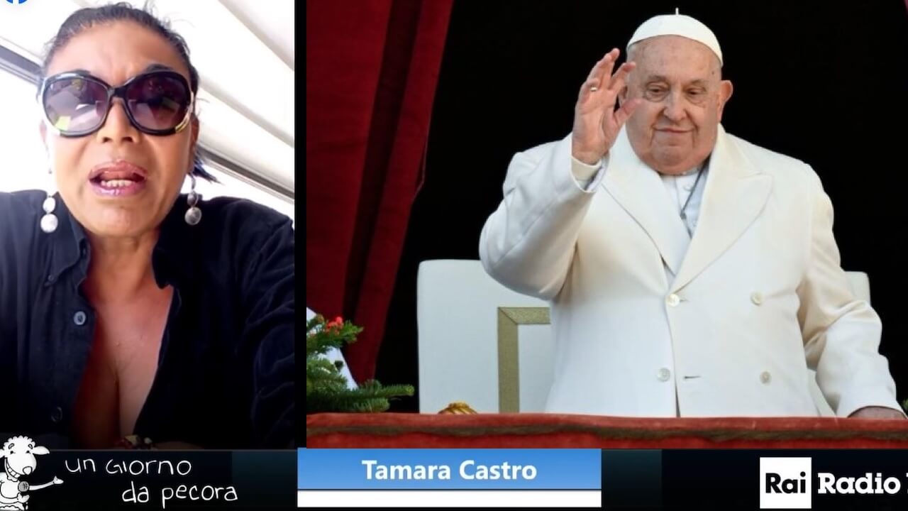 Tamara Castro, la donna trans che ha accolto il feretro del Papa: "Un cardinale voleva mandarci via" (VIDEO) - Tamara Castro e il Papa - Gay.it