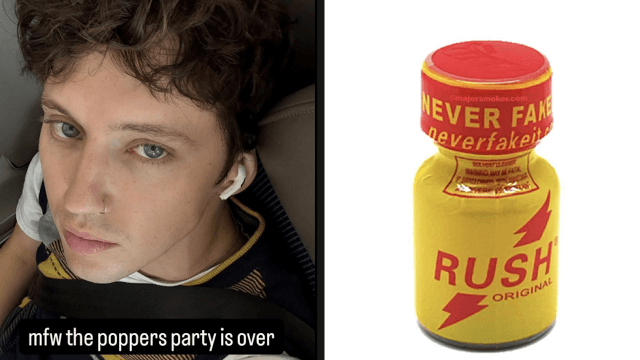 Negli USA di Trump la FDA reprime il popper, Troye Sivan: "La festa è finita" - Troye Sivan e il popper cover - Gay.it