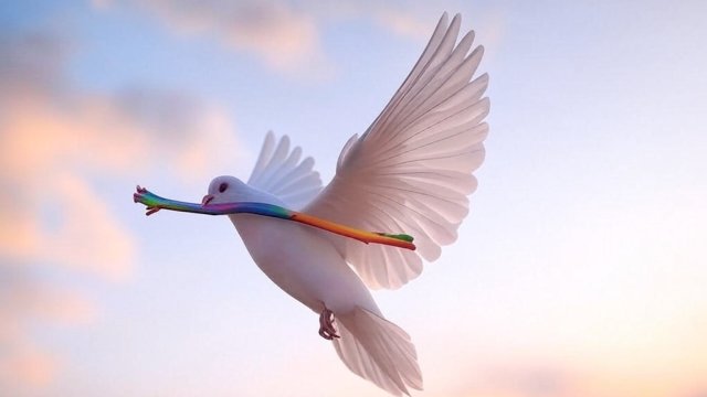 Le persone LGB hanno più del doppio delle probabilità di autolesionismo o suicidio rispetto a quelle etero - colomba in volo con omaggio rainbow - Gay.it