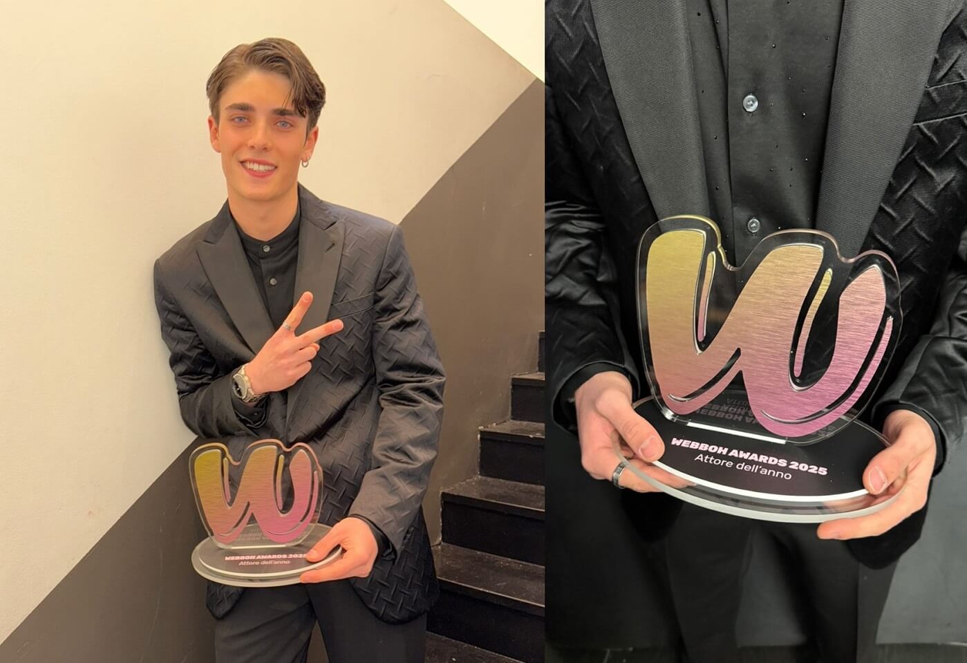Andrea Arru vince il premio come "Miglior Attore dell'anno" a Webboh Awards 2025