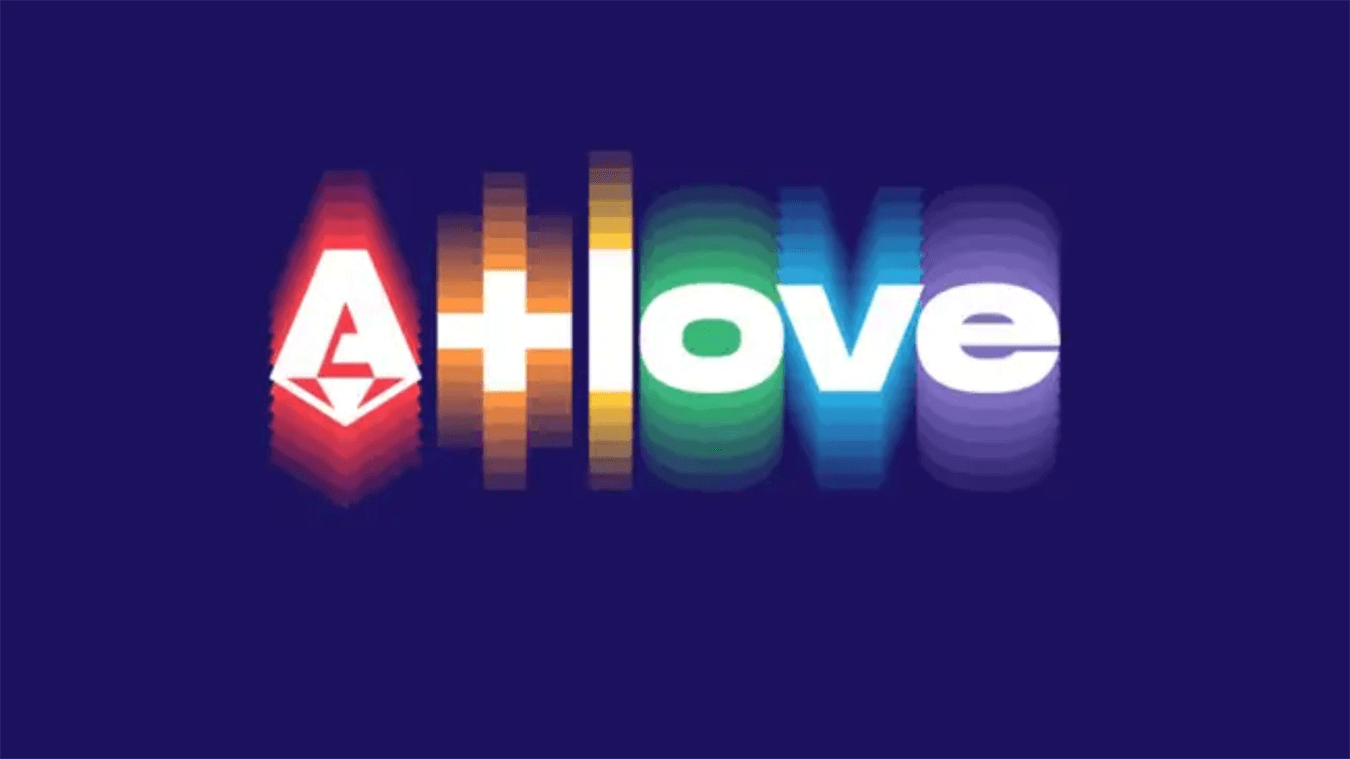 Il logo di "A + LOVE" campagna di lotta all'omobitransfobia nel calcio promossa da UNAR e Lega Seria A.