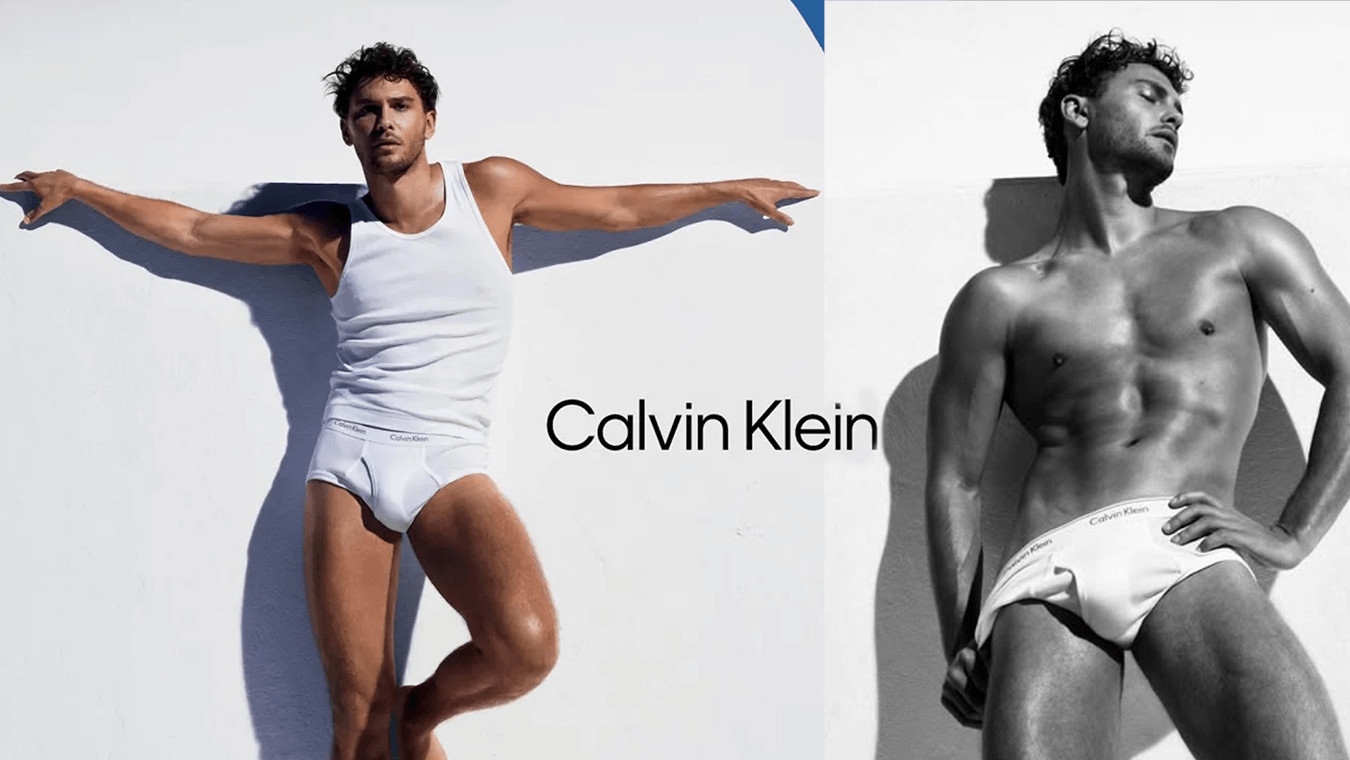 Cooper Koch si spoglia per diventare il nuovo volto della campagna Icon Cotton Stretch di Calvin Klein scattata da Mert Alas.