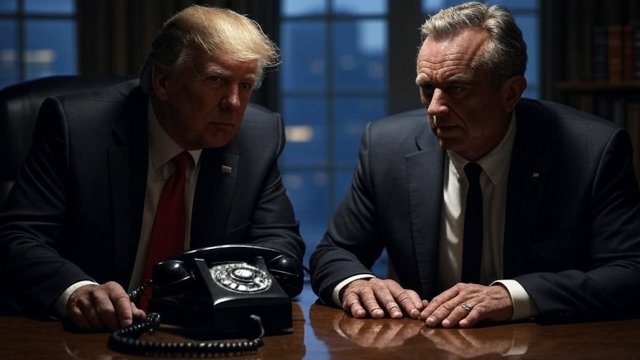 107 democratici scrivono a Trump, che vuole chiudere la linea di assistenza per giovani LGBTQ a rischio suicido - Donald Trump e Robert F. Kennedy Jr 1 - Gay.it
