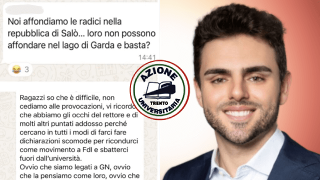 Azione Universitaria Trento, chat omofobe e inni al fascismo