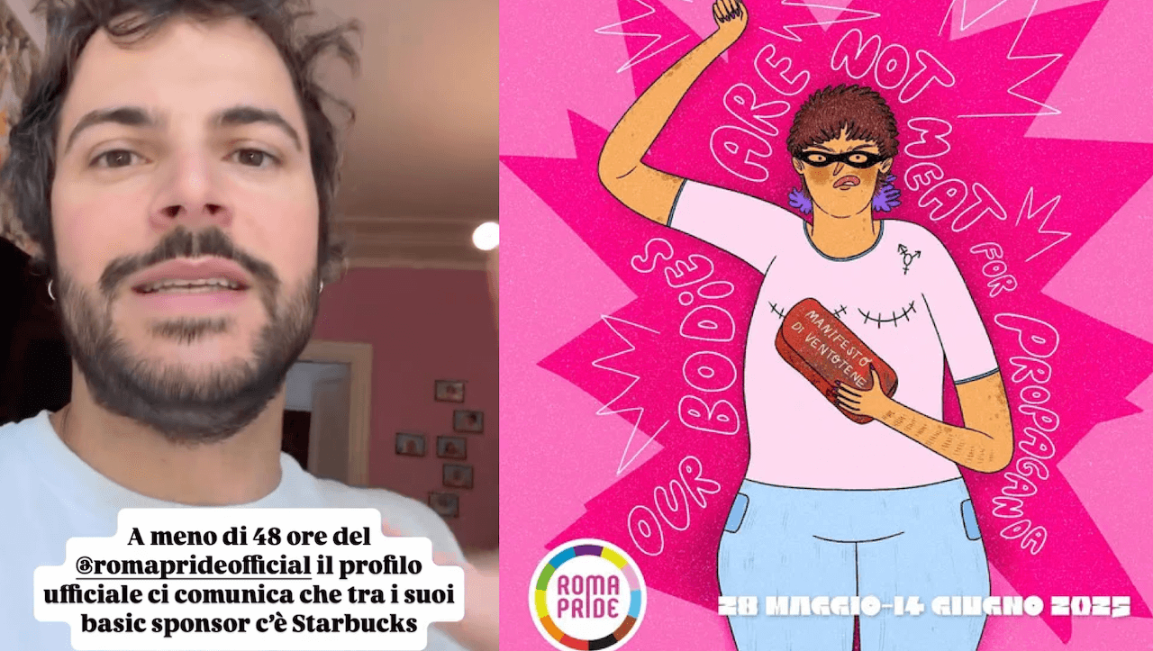 Scilla e La Torre vs. Roma Pride per lo sponsor Starbucks e i suoi presunti legami con Israele: “Censurano il dissenso” (VIDEO)