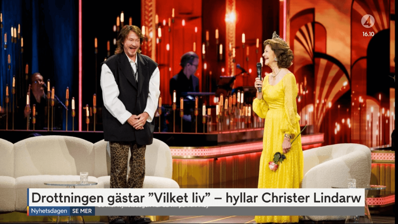 Christer Lindarw e la regina Silvia di Svezia