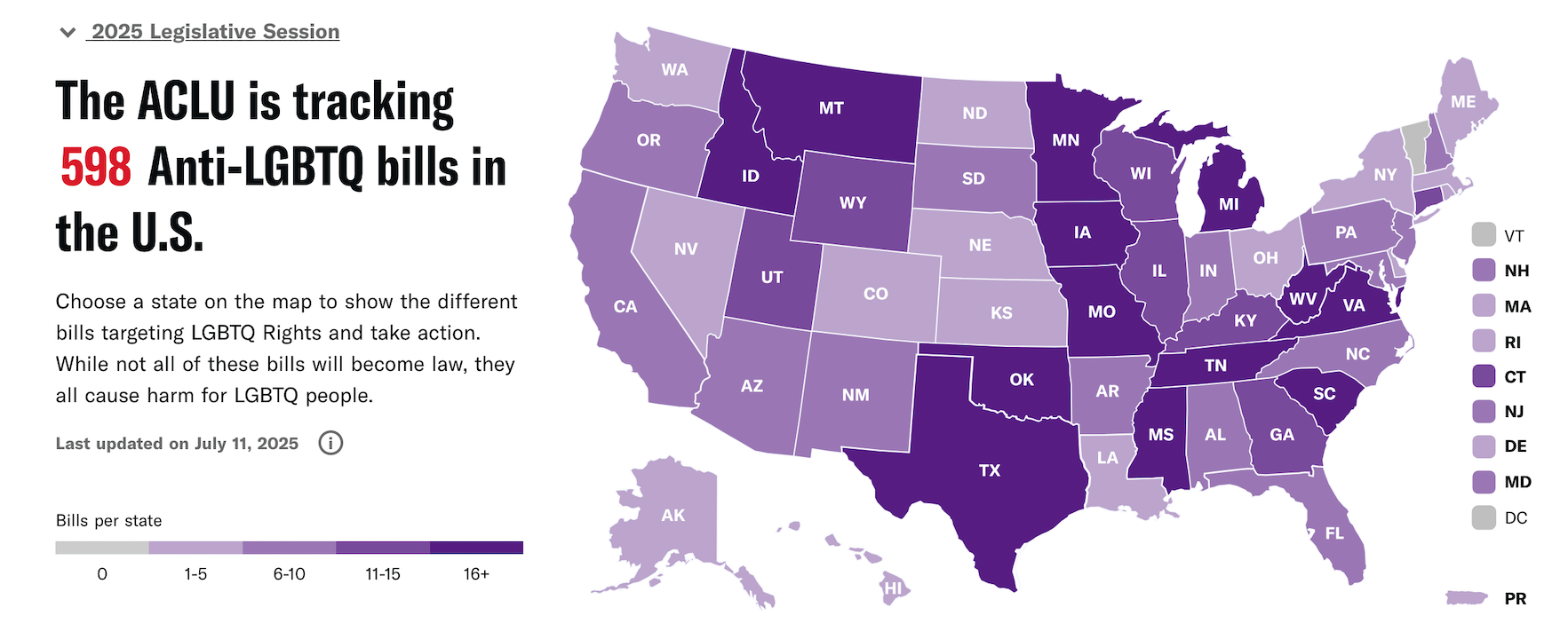 Nel 2025 ventuno Stati d'America hanno approvato 67 leggi anti-LGBTQ+ - American Civil Liberties Union - Gay.it
