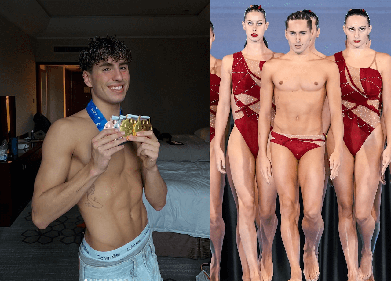 Dennis Gonzalez, il nuotatore artistico che sfida gli omofobi ha vinto 4 medaglie ai mondiali di nuoto - Dennis Gonzalez ai mondiali 1 - Gay.it