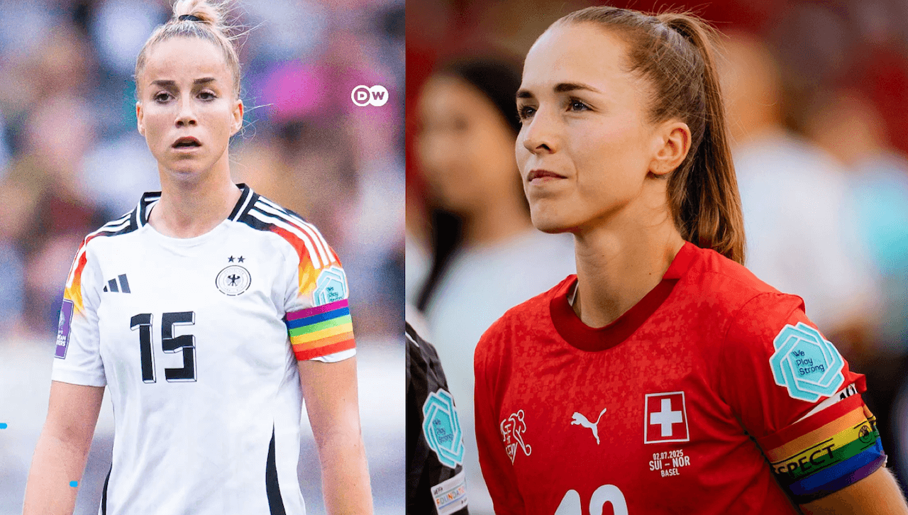Europei Femminili UEFA 2025, le capitane in campo con la fascia arcobaleno