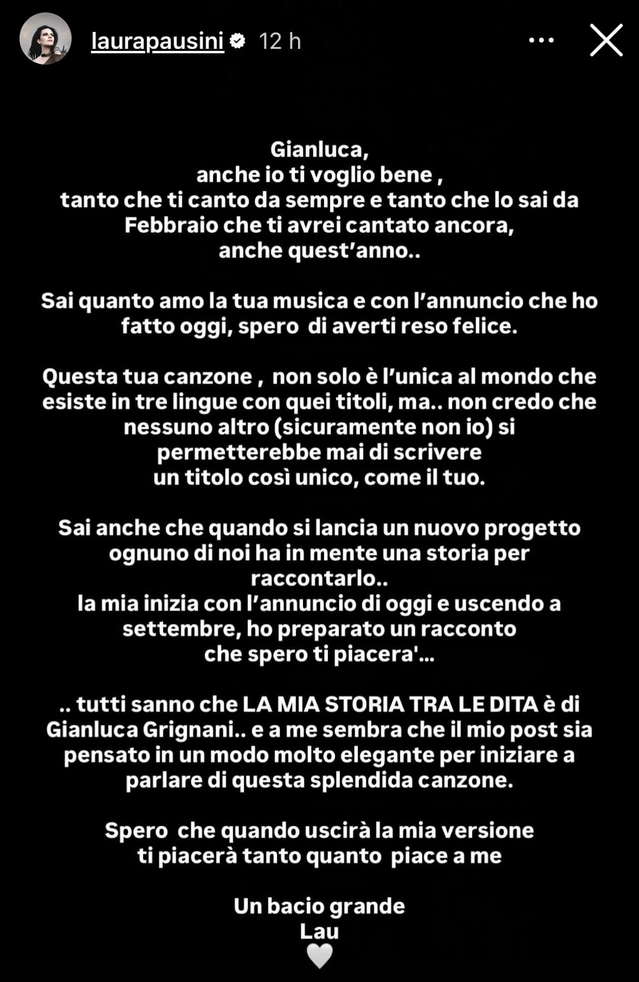 Gianluca Grignani vs. Laura Pausini: "Ti ricordo che stai cantando una mia canzone". E lei risponde - Gianluca Grignani vs. Laura Pausini 3 - Gay.it